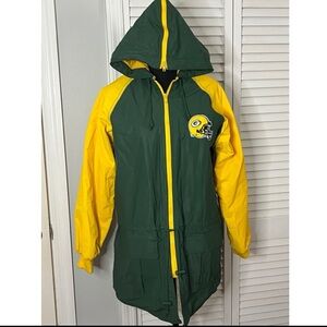 VINTAGE NFL Green Bay Packers Fleece Lined Polyvinyl Jacket